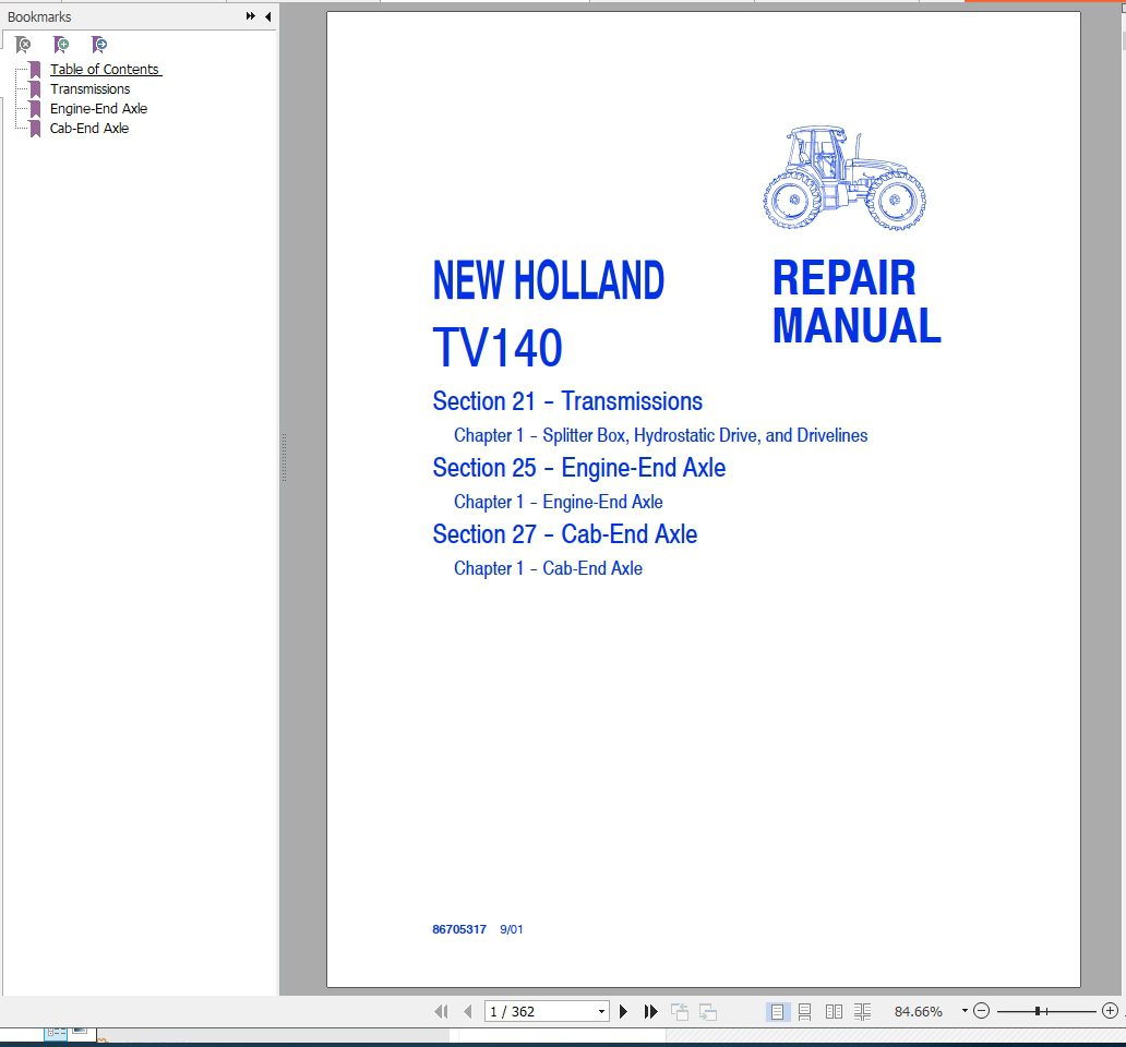 New Holland Tractor TV140 Repair Manual 2