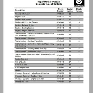 New Holland Tractor TV145 Repair Manual87038775 1