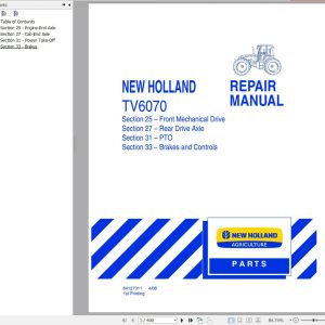New Holland Tractor TV6070 Repair Manual 2