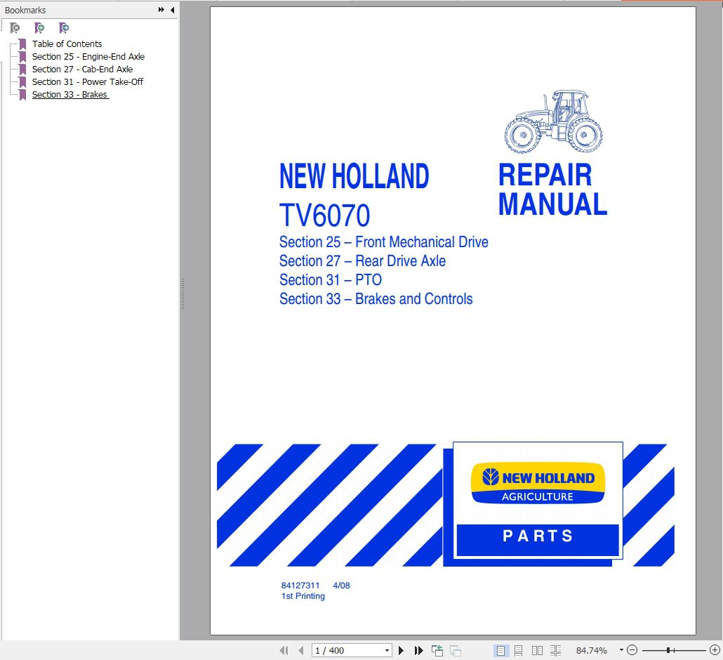 New Holland Tractor TV6070 Repair Manual 2