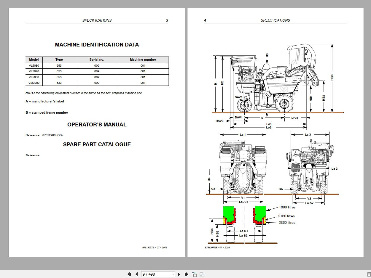 New Holland Tractor VL5060 VL5080 VM3080VLRepair Manual 2