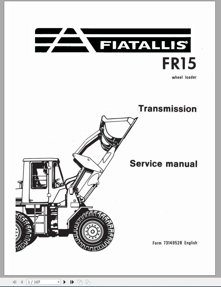 New Holland Wheel Loader FR15 Service Manual73149528 1