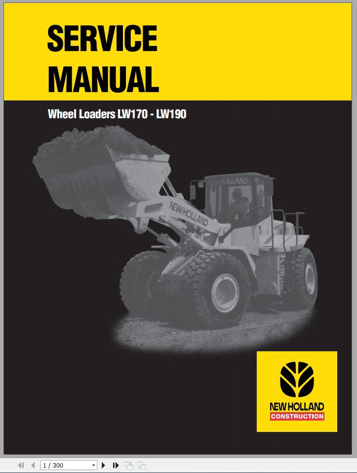 New Holland Wheel Loader LW170 LW190 Service Manual75131016 1