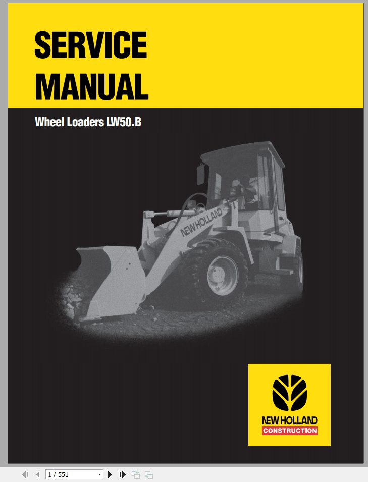 New Holland Wheel Loader LW50 B Service Manual73183078 1
