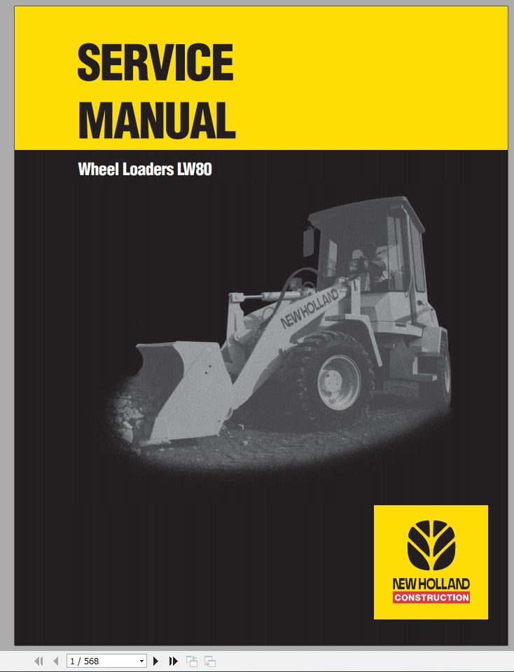 New Holland Wheel Loader LW80 Service Manual73179332R0 1
