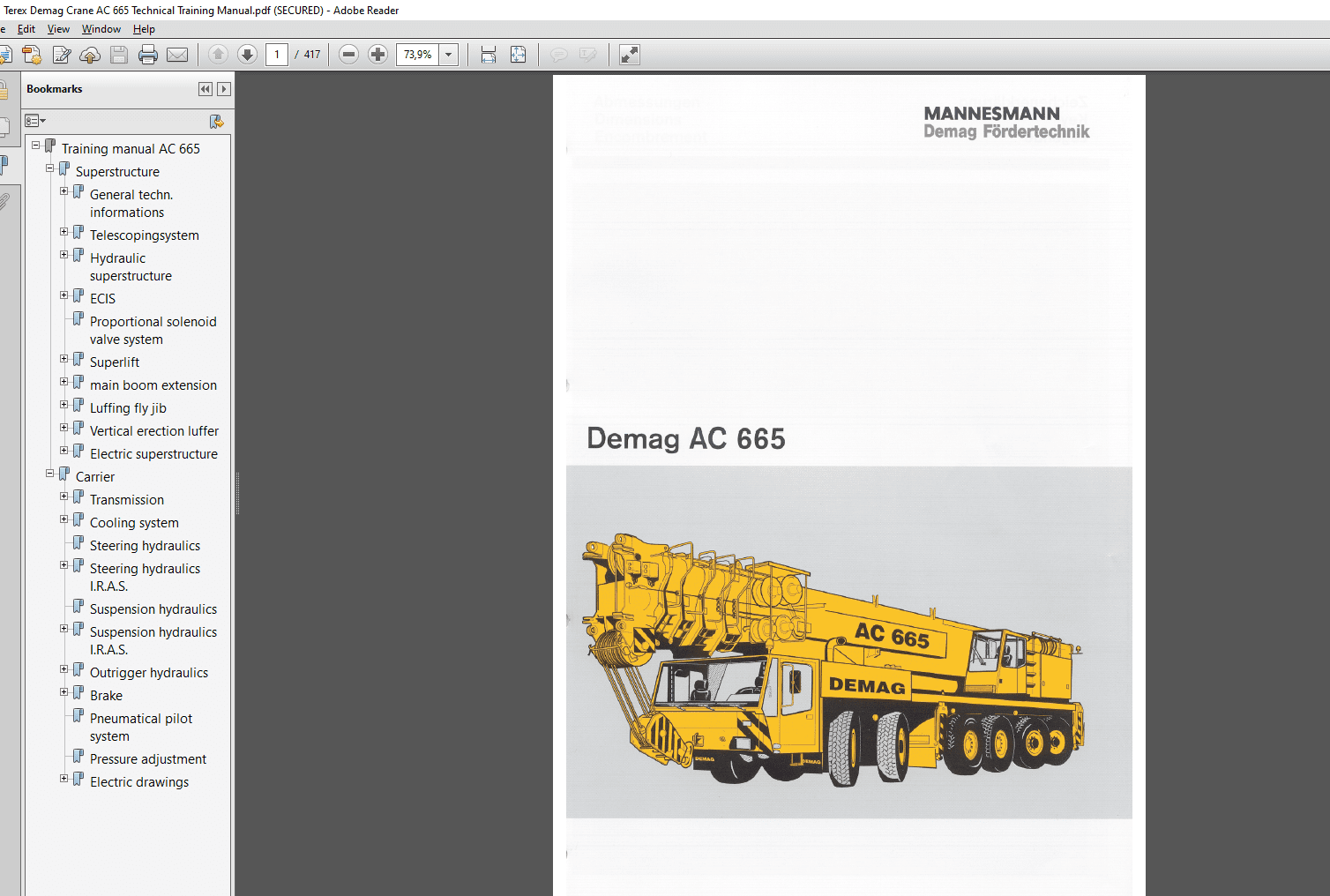 Terex Demag Crane AC 665 Technical Training Manual 1