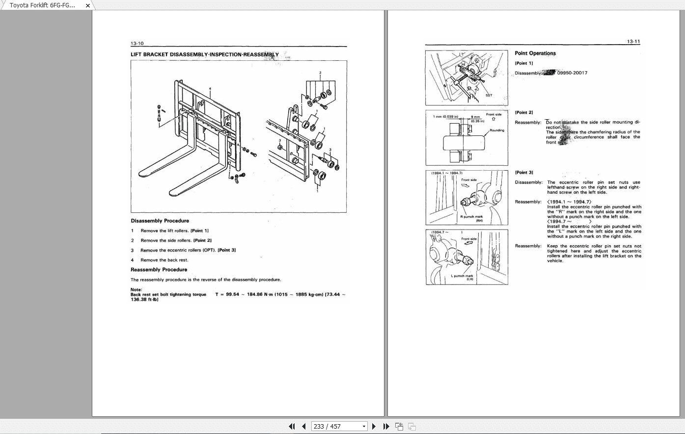 Toyota Forklift 6FG FGA FD FDA FDM10 30 Industrial Equipment Repair Manual 3