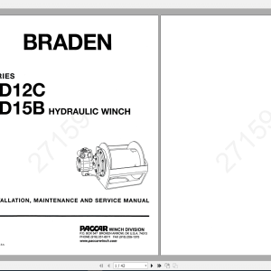 BRADEN HYDRAULIC WINCH Series PD12C PD15B Maintenance Service Manual