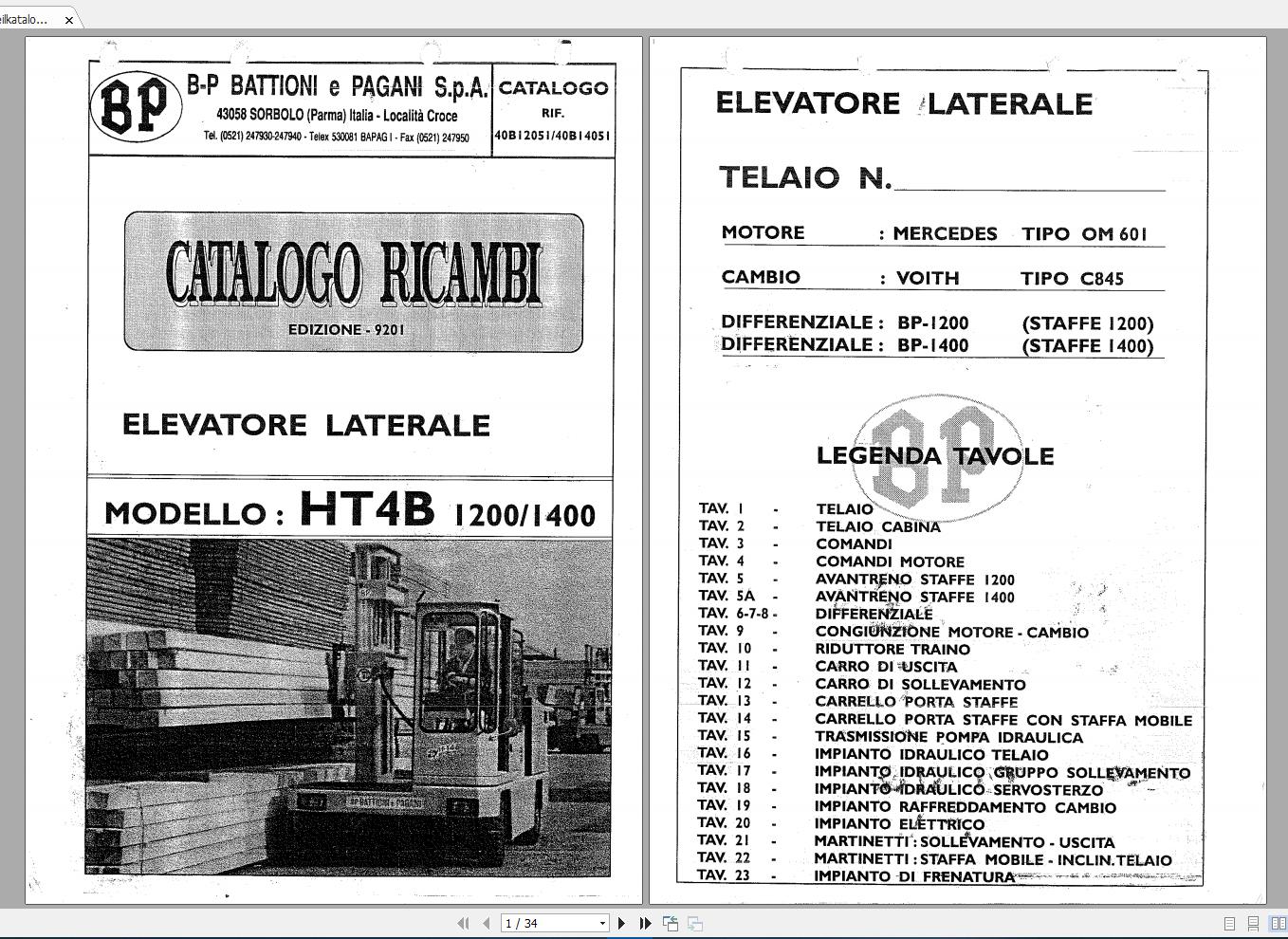 Battioni Pagani Forklift Parts Manuals43