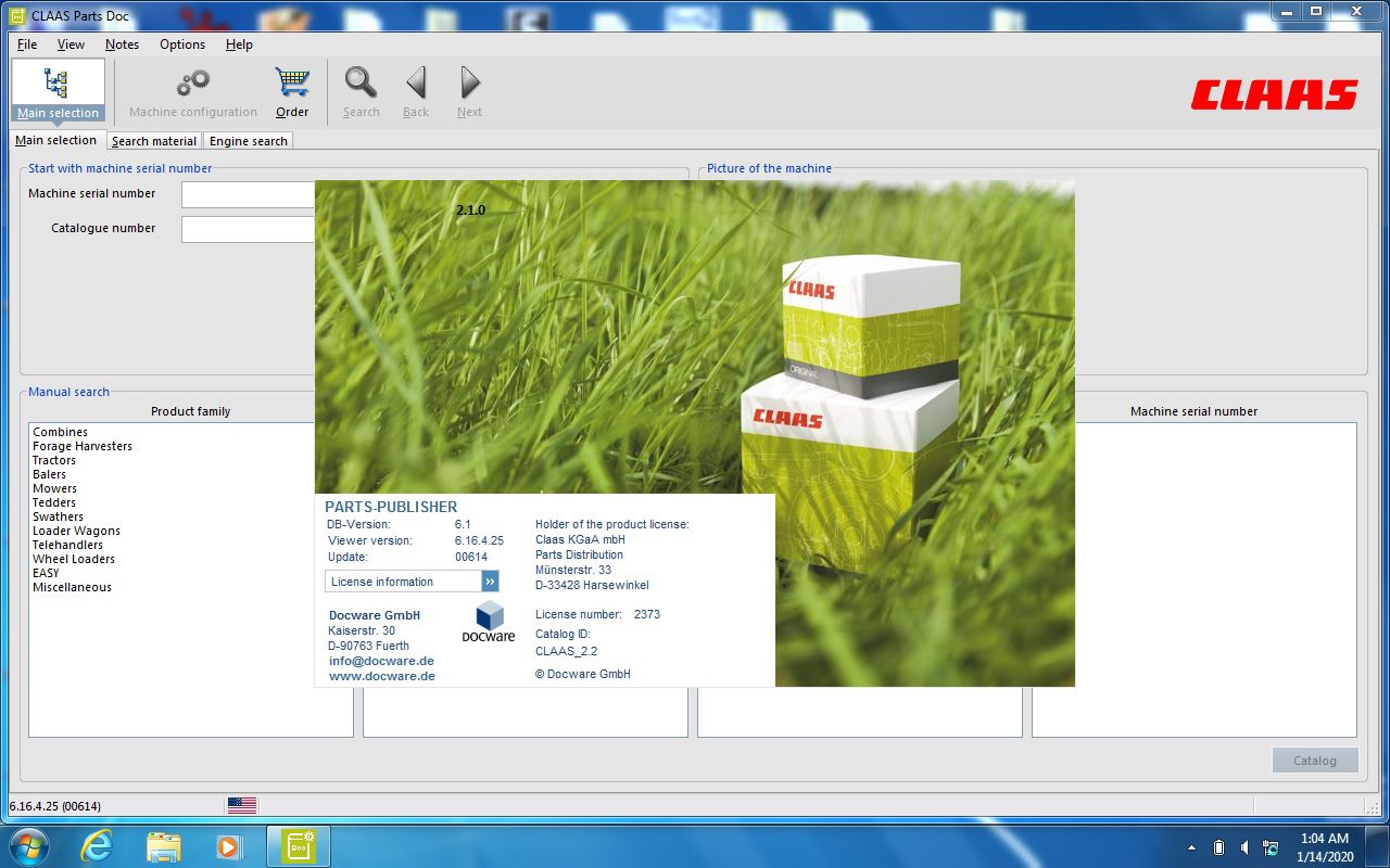 Claas Parts Doc 22 Agricultural Updated 614 012020 EPC