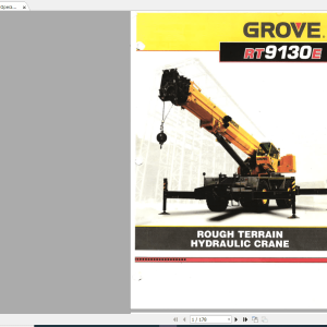 Grove Crane RT9130E Service Parts Manual Operators Manual