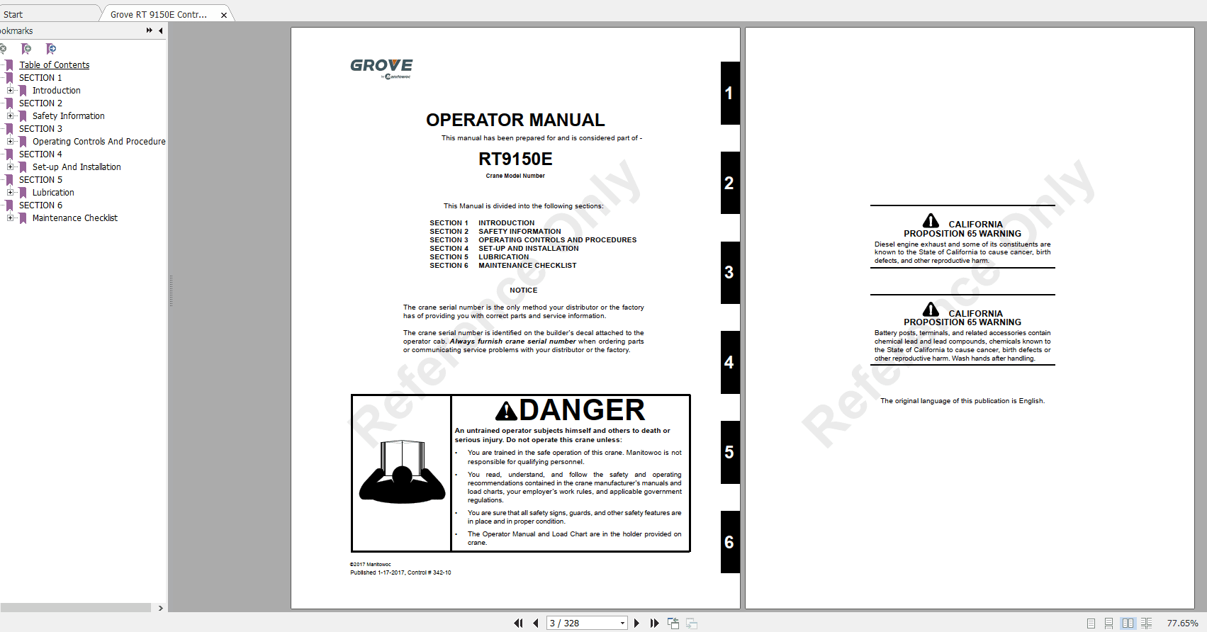 Grove Crane RT9150E Operators Maintenance ManualService Manual 1