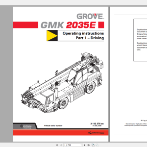 Grove Mobile Crane GMK 2035E Operating Maintenance Manual 1