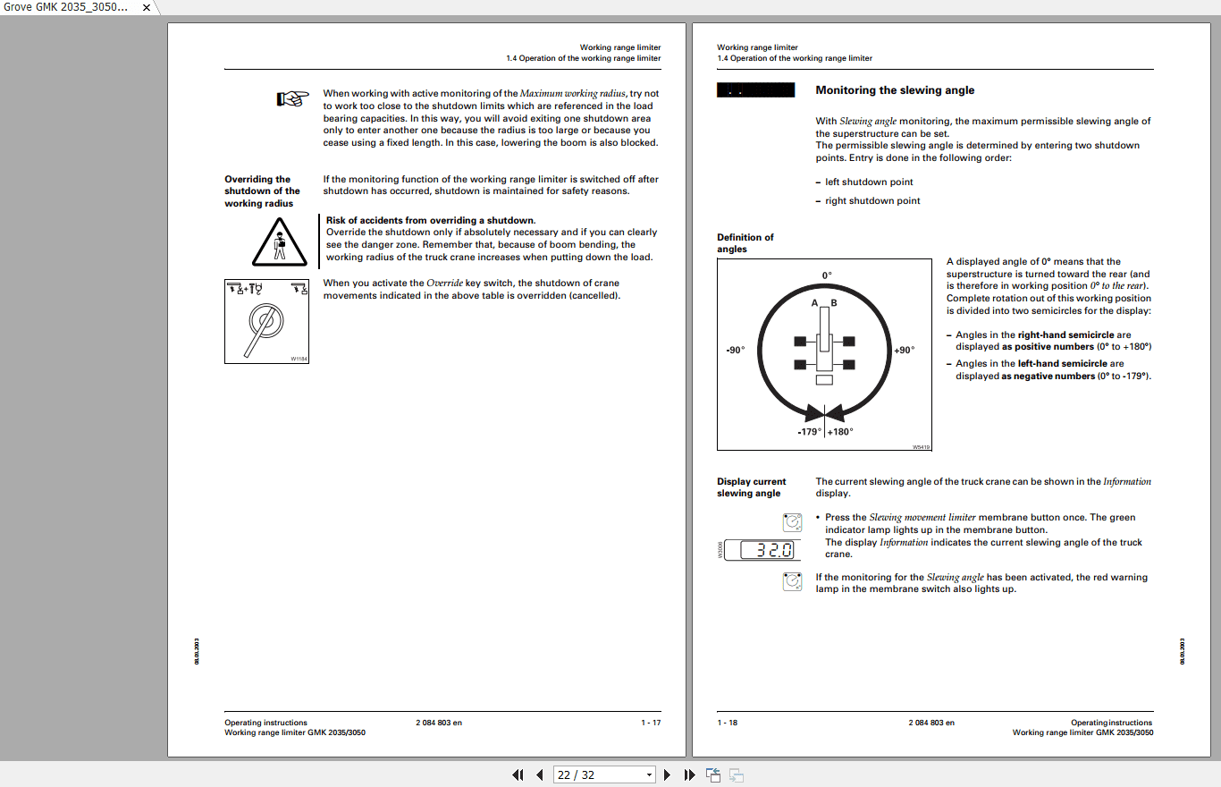 Grove Mobile Crane GMK 2035 Operating Maintenance Manual 2