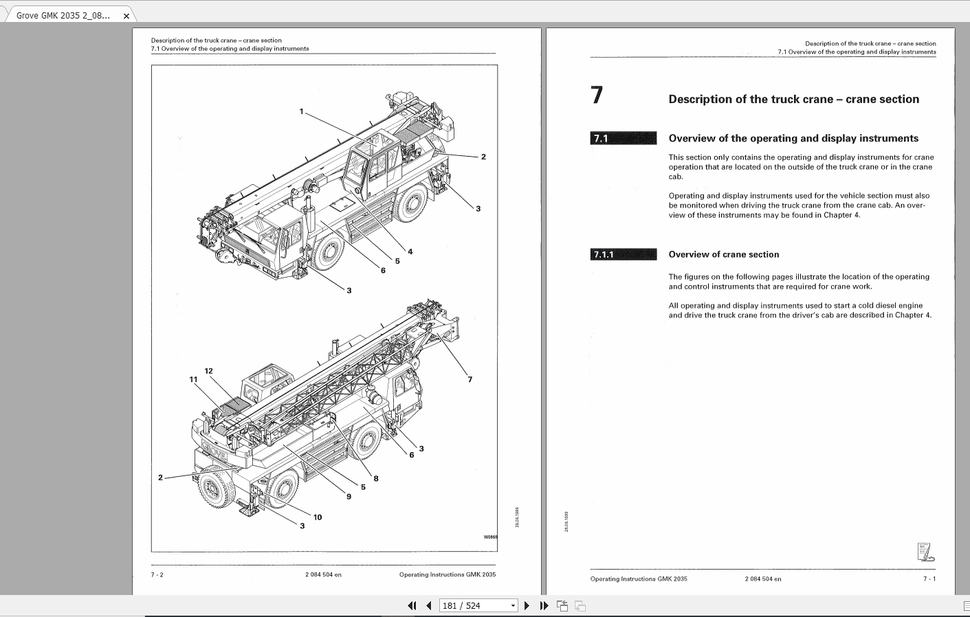 Grove Mobile Crane GMK 2035 Operating Maintenance Manual 3
