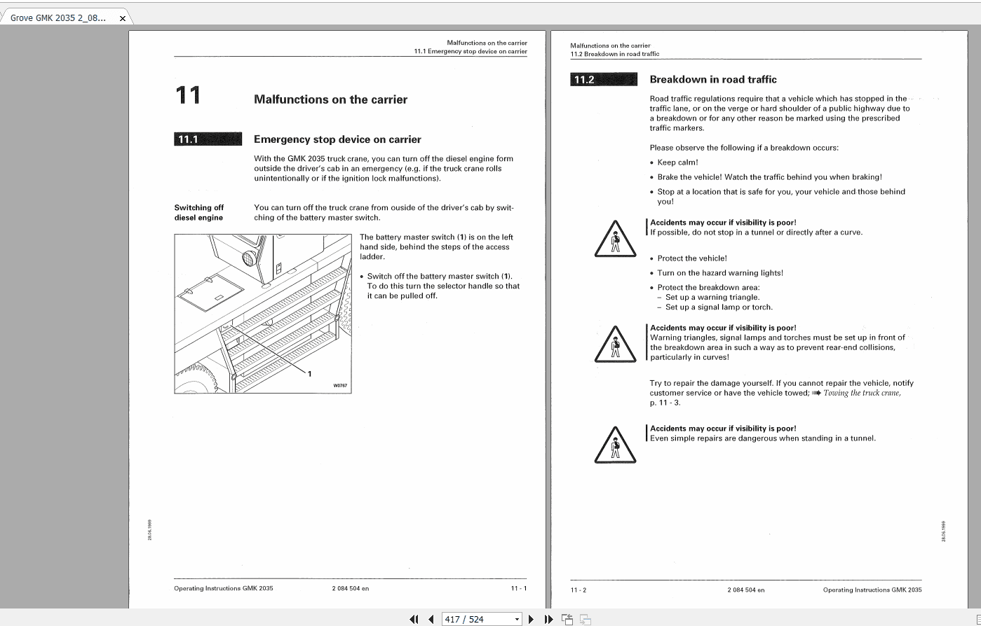 Grove Mobile Crane GMK 2035 Operating Maintenance Manual 4