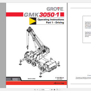 Grove Mobile Crane GMK 3050 1 Operating Maintenance Manual 1
