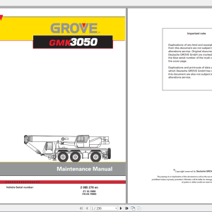 Grove Mobile Crane GMK 3050 Operating Maintenance Manual 1