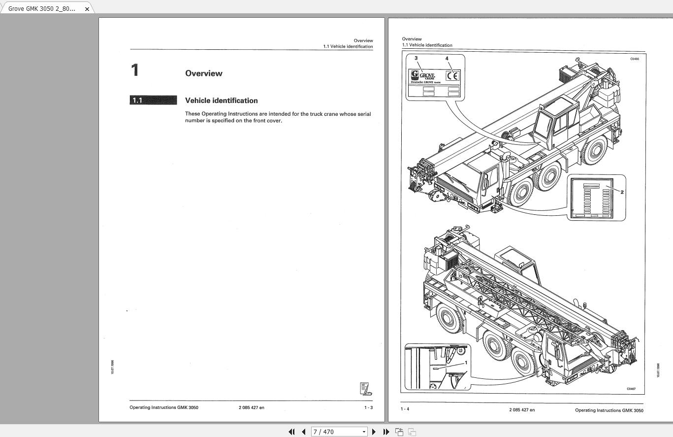 Grove Mobile Crane GMK 3050 Operating Maintenance Manual 3