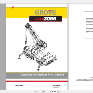 Grove Mobile Crane GMK 3055 Operating Maintenance Manual 1