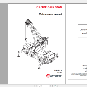 Grove Mobile Crane GMK 3060 Operating Maintenance Manual 1