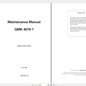 Grove Mobile Crane GMK 4070 1 Maintenance Manual 1