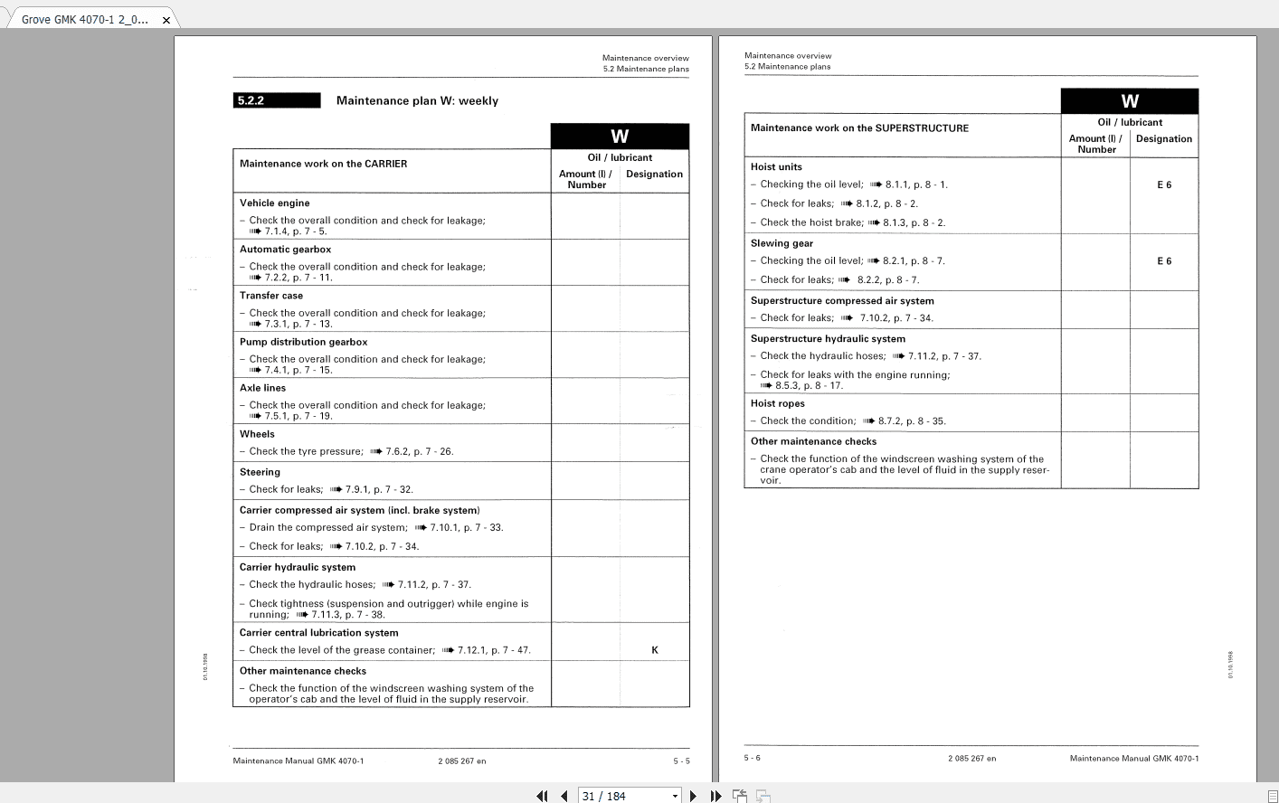 Grove Mobile Crane GMK 4070 1 Maintenance Manual 2