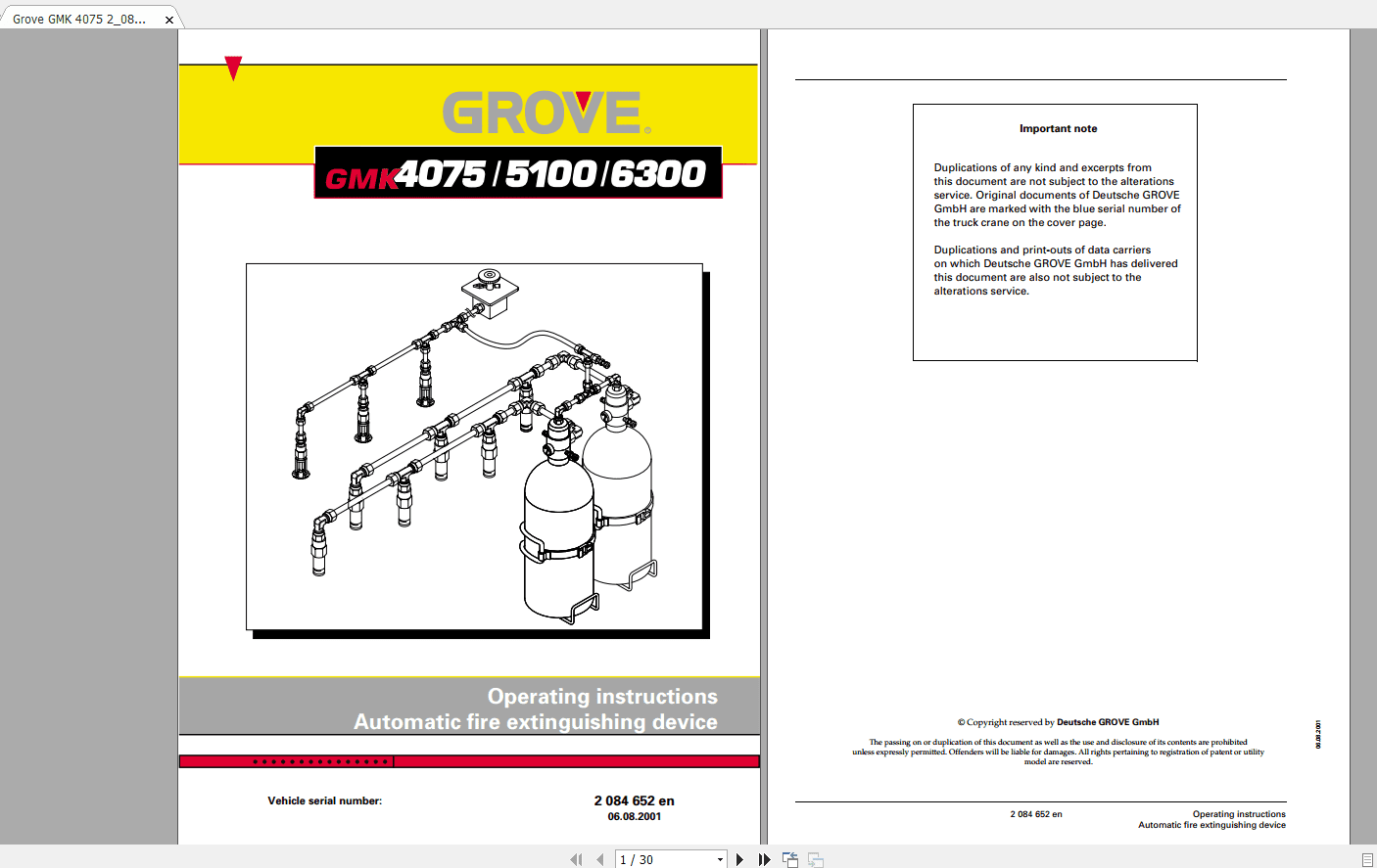 Grove Mobile Crane GMK 4075 Operating Maintenance Manual 2