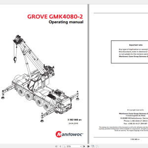 Grove Mobile Crane GMK 4080 2 Operating Maintenance Manual 1