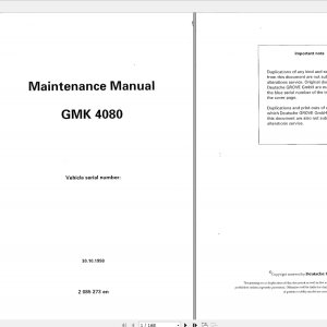 Grove Mobile Crane GMK 4080 Operating Maintenance Manual 1