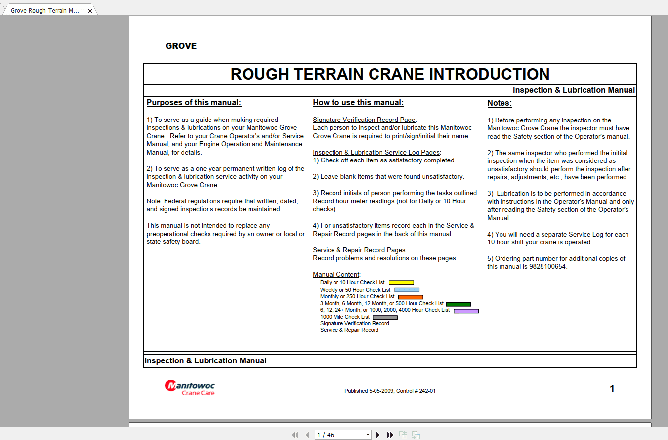 Grove Mobile Crane GMK 4090 Operating Maintenance Manual 4