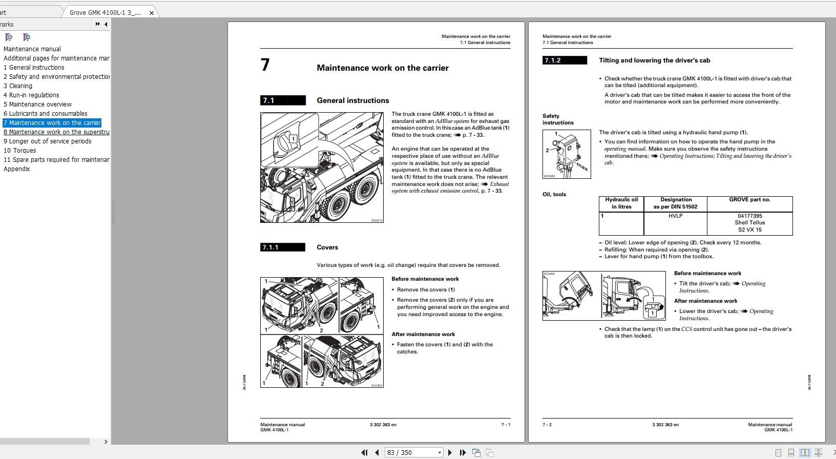 Grove Mobile Crane GMK 4100 L1 Operating Maintenance Manual 2