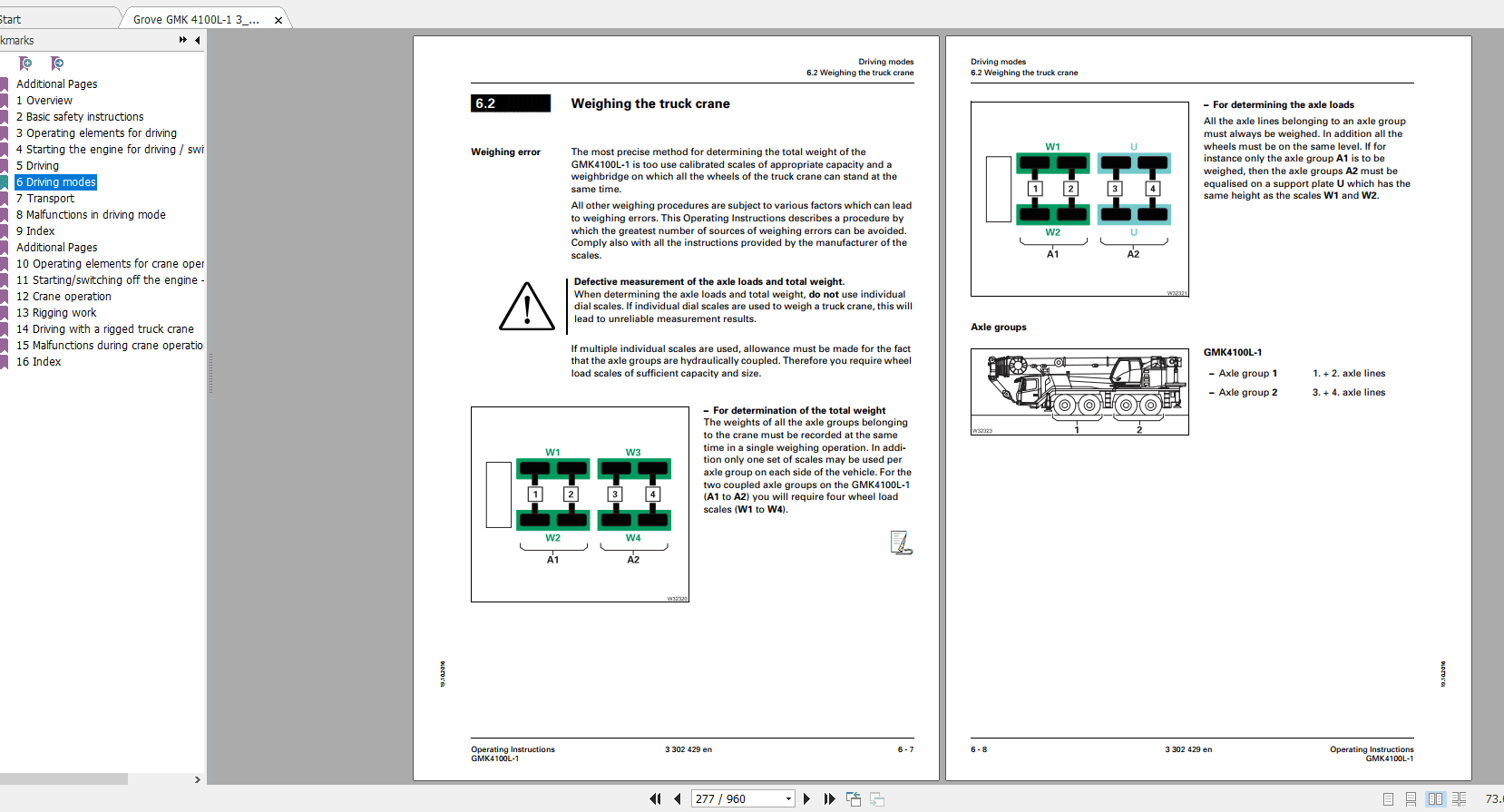 Grove Mobile Crane GMK 4100 L1 Operating Maintenance Manual 4