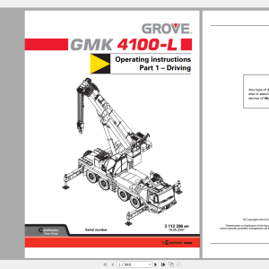 Grove Mobile Crane GMK 4100 L Operating Maintenance Manual 1