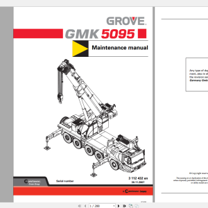 Grove Mobile Crane GMK 5095 Operating Maintenance Manual 1