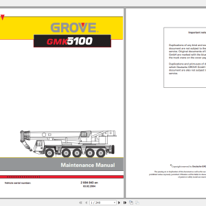 Grove Mobile Crane GMK 5100 Operating Maintenance Manual