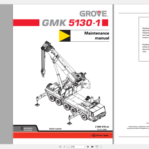 Grove Mobile Crane GMK 5130 1 Operating Maintenance Manual 1