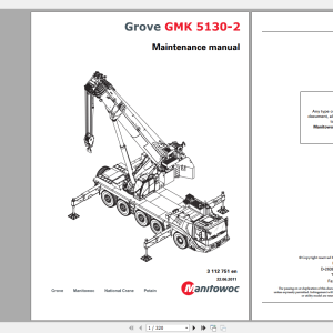 Grove Mobile Crane GMK 5130 2 Operating Maintenance Manual 1