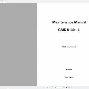 Grove Mobile Crane GMK 5130 L Maintenance Manual 1