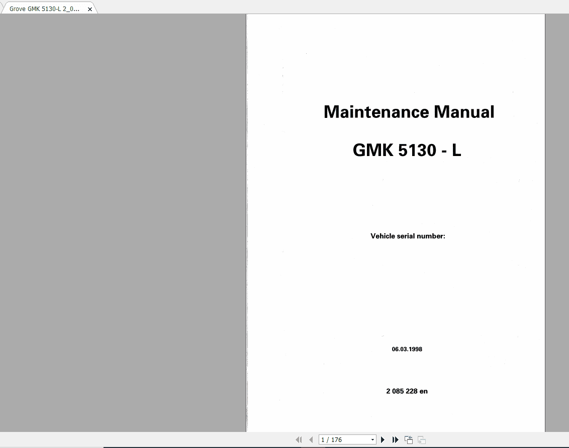 Grove Mobile Crane GMK 5130 L Maintenance Manual 1