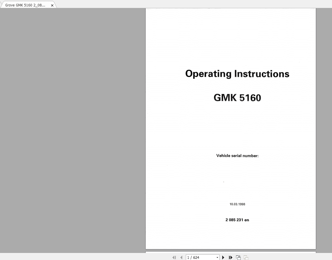 Grove Mobile Crane GMK 5160 Operating Maintenance Manual 2