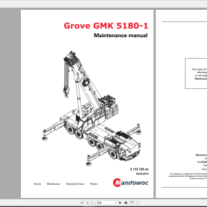 Grove Mobile Crane GMK 5180 1 Operating Maintenance Manual 1