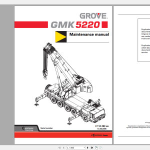 Grove Mobile Crane GMK 5220 Operating Maintenance Manual 1
