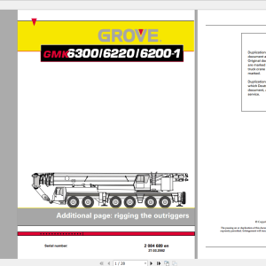 Grove Mobile Crane GMK 6200 1 Operating Maintenance Manual