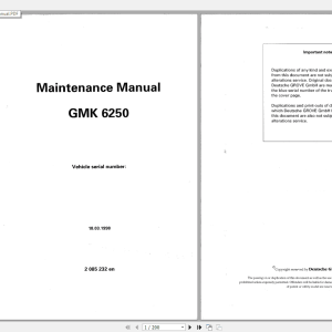 Grove Mobile Crane GMK 6250 Operating Maintenance Manual 1
