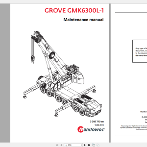 Grove Mobile Crane GMK 6300 L1 Operating Maintenance Manual 1