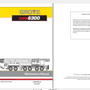 Grove Mobile Crane GMK 6300 Operating Maintenance Manual 1