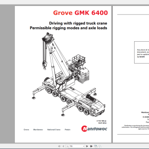 Grove Mobile Crane GMK 6400 Operating Maintenance Manual 1