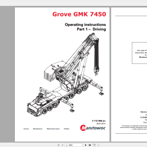 Grove Mobile Crane GMK 7450 Operating Maintenance Manual