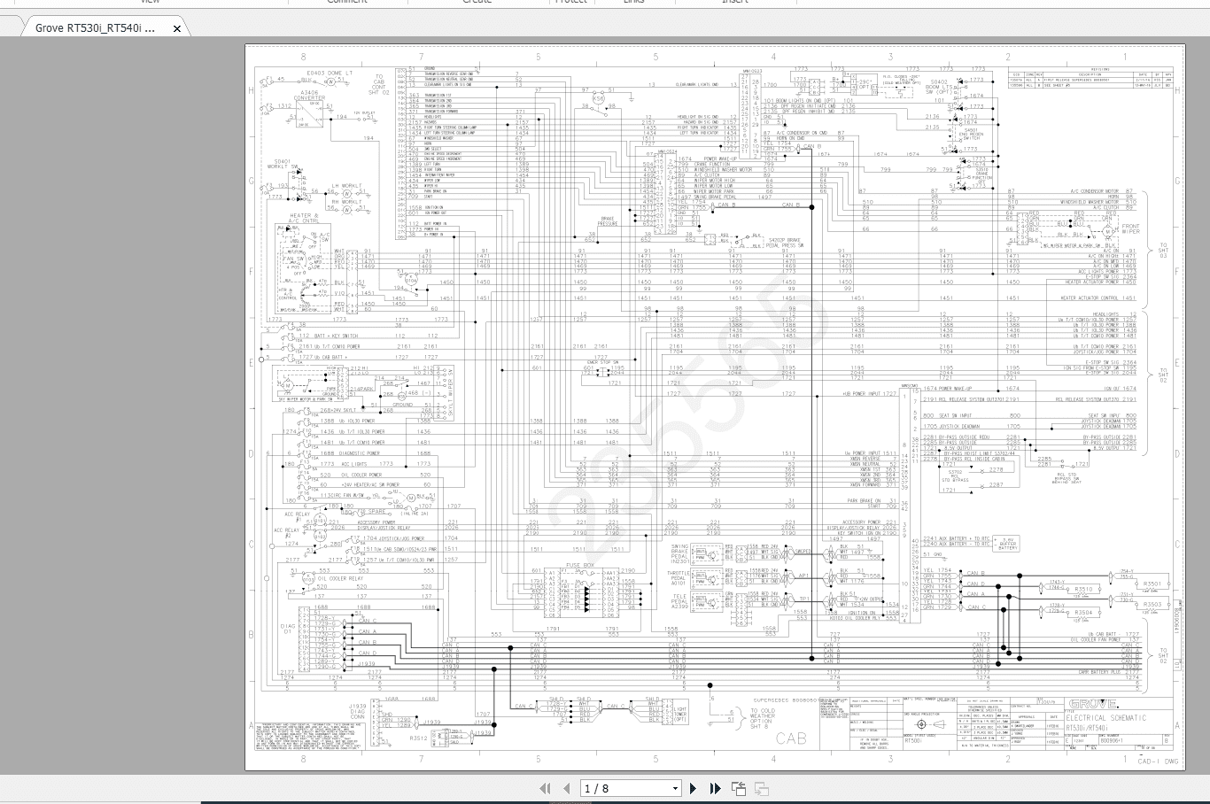 Grove RT530iRT540i 80090641REV B Electrical Schematic